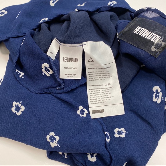 NWOT Reformation Açaí Dress Navy Blue Mini Size 8 - Picture 4 of 15